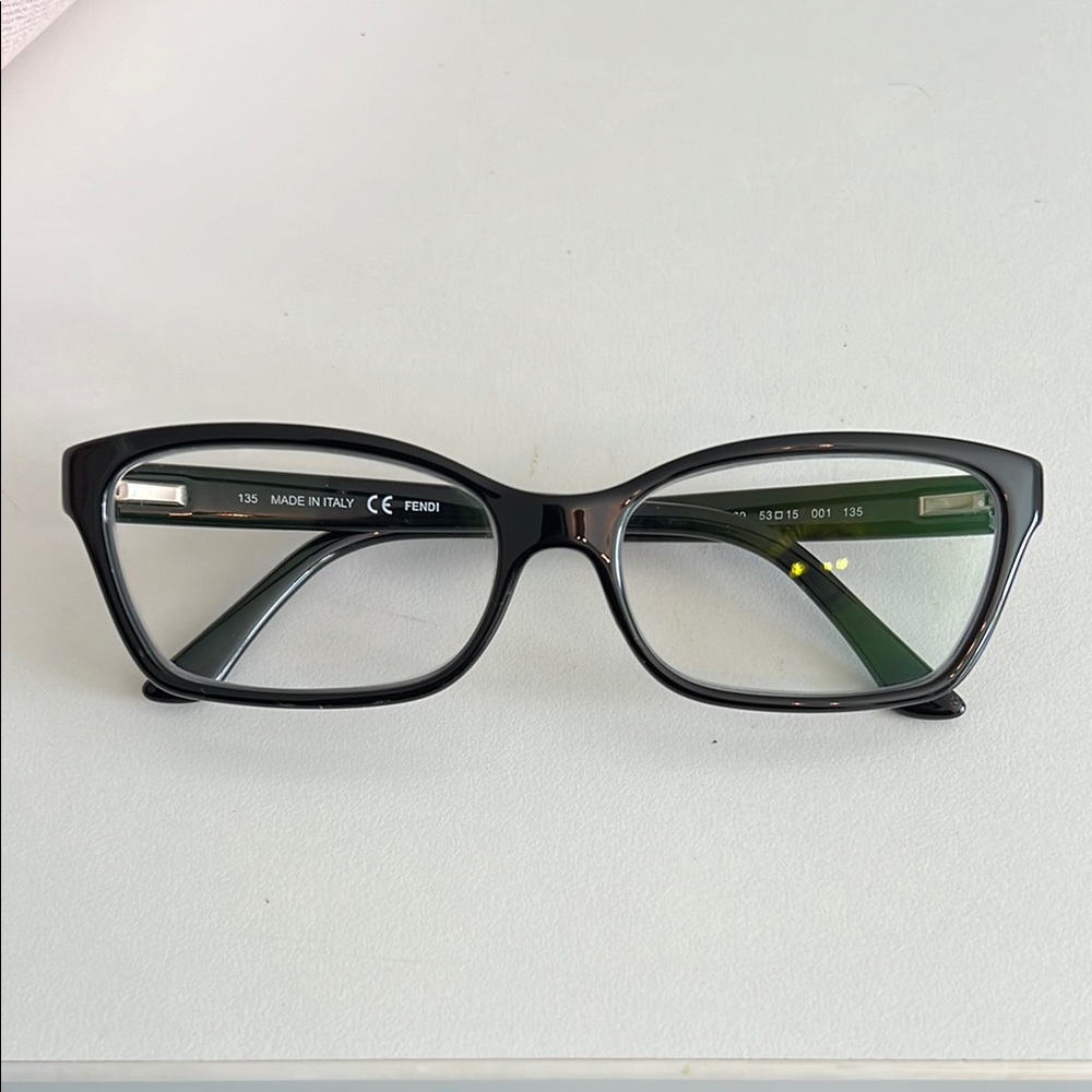 Fendi Black Rectangular Frame Glasses